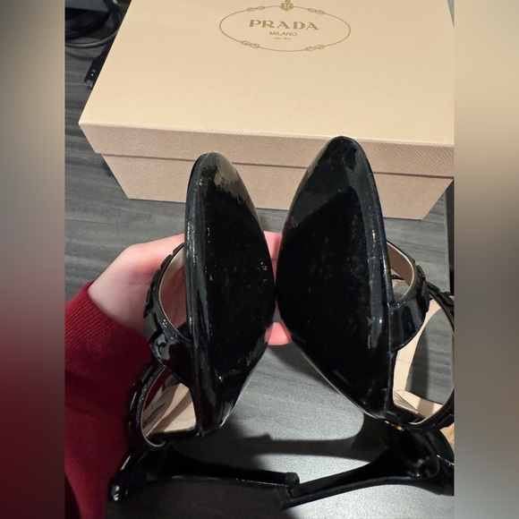 Prada Black Patent Sandal Heels SZ 39.5 - Picture 11 of 12